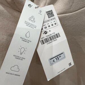 Beige Zara cropped hoodie